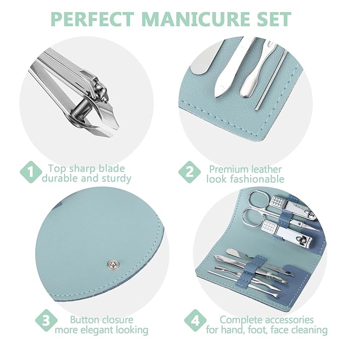 60 Sets Travel Manicure Set Nail Clippers Bulk Pedicure Kit 7 in 1 Stainless Steel Professional Nail Set Grooming Kits Nail Care Tools for Women Men(Bright Color)-Velvo Beauty