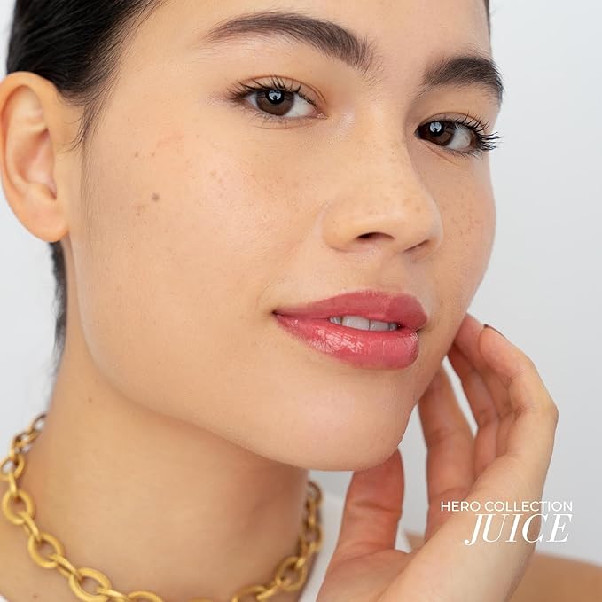 FITGLOW Beauty Lip Colour Serum | Hydrating Lip Gloss | Plumping Anti-Aging Lip Treatment | Natural Shine with Pomegranate Sterols & Collagen | Buildable Color for Dry Chapped Lips | Juice - 10g-Velvo Beauty