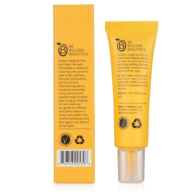 BOLDEN Bright & Firm Eye Cream | Under Eye Cream for Dark Circles & Puffiness | Hydrates and Improves Wrinkles | Fragrance Free | 0.5 Fl Oz-Velvo Beauty