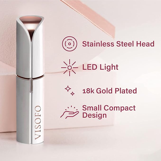 Flawless Facial Hair Removal for Women - Electric Razor Device, Small Dermaplaning Remover Tools Finishing Epilator Trimmer Face Dermaplane Shavers Beauty Gadgets Accessories by VISOFO (Coral)-Velvo Beauty