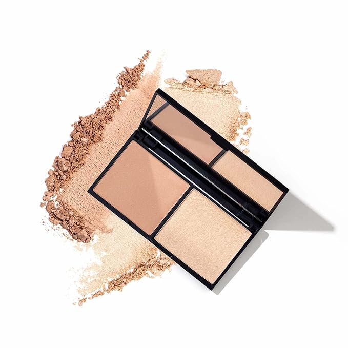 Lune+Aster Moonrise Contour & Glow Duo - Golden contour and a silk-textured champagne highlighter duo - gluten free, vegan, dermatologist tested, allergy tested, paraben free-Velvo Beauty