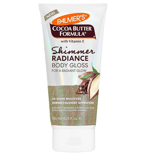Palmer's Cocoa Butter Formula Shimmer Body Lotion with Vitamin E, 5.25 Fl Oz, Radiance Body Gloss, Help Blur Veins, Cellulite, Marks, 48 Hour Moisture-Velvo Beauty