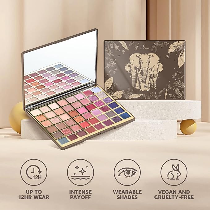Color Nymph Artistry Palette, Multichrome Makeup Palettes For Face High Pigmented Eyeshadow with Matte Shimmer & Cream Eye Shadows Easy Makeup Blending Palette For Daily Stage Versatile Make Up Looks-Velvo Beauty