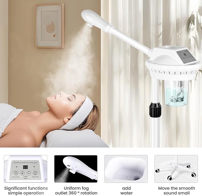 face Steamer Clean Skin Firming Pores and Moisturizing Suitable for a Beauty, Spa, at Home-Velvo Beauty