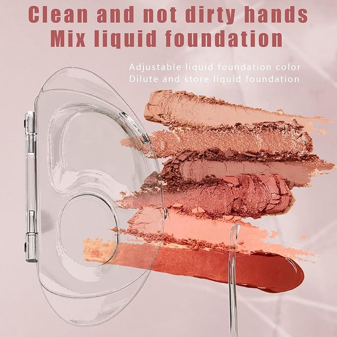 Color Palette can be 180 Degrees fold to Receive Liquid Base Makeup Color Palette Transparent Acrylic Powder Chassis Palette Nail Eyeshadow Eyelash Professional Makeup Color Palette-Velvo Beauty