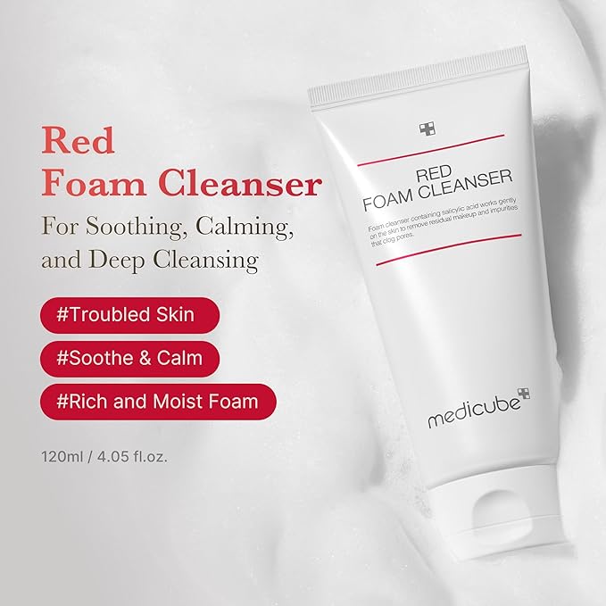 medicube Red Foam Cleanser - Deeply cleanses, remove impurities, control sebum, | Korean Skincare-Velvo Beauty