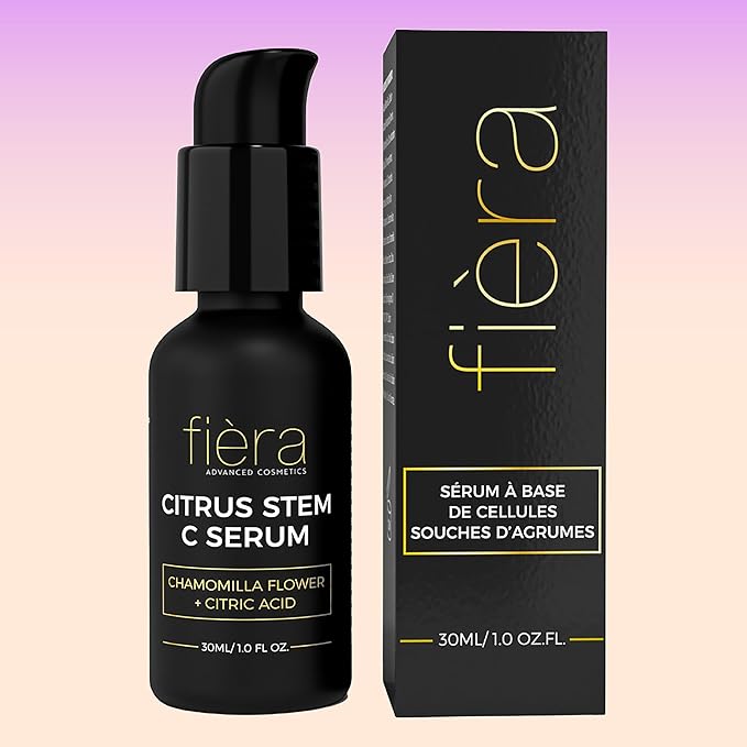Fièra Vitamin C Serum with Hyaluronic Acid & Citrus Stem Cells - Anti-Aging Brightening, Firming, Hydrating Serum for Mature Skin, Reduces Dark Spots, Fine Lines & Boosts Radiance - 1 FL. OZ. / 30 ML-Velvo Beauty