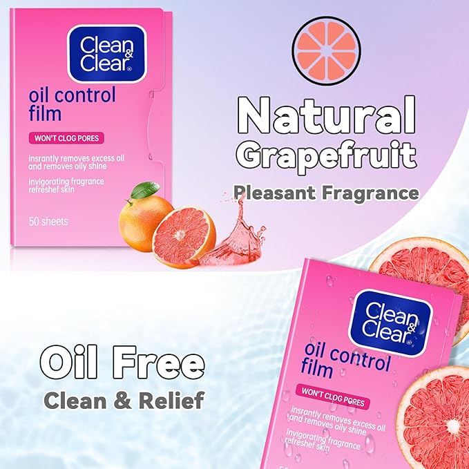 Oil Absorbing Tissues Oil Control Film, Oil Blotting Paper Same Series with Clean & Clear Oil Absorbing Facial Sheets for Oily Skin, 60 sheets Blue + 50 sheets Pink-Velvo Beauty