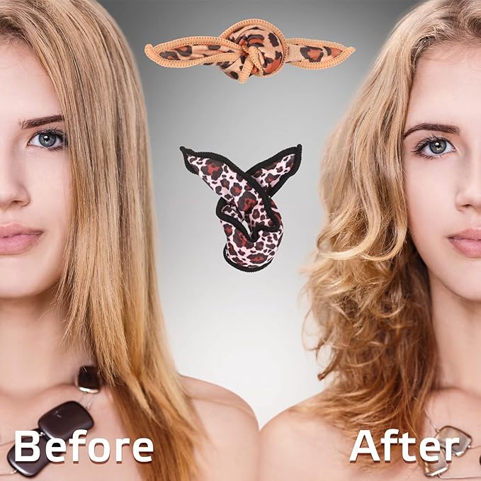 Bememo 40 Pieces Soft Curlers Hair Rollers Pillow Rollers for Hair Satin Sponge Curlers to Sleep in Overnight Heatless No Heat for Long Short Foam Rag Large Styling Tools(Leopard)-Velvo Beauty