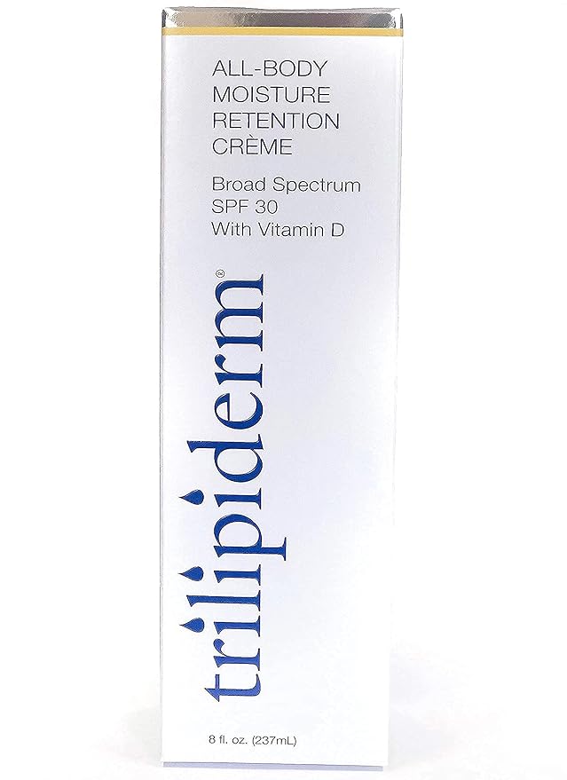 Trilipiderm All-Body Moisture Retention Crème with SPF 30, Vitamin D - 8oz Airless Pump Sunscreen-Velvo Beauty