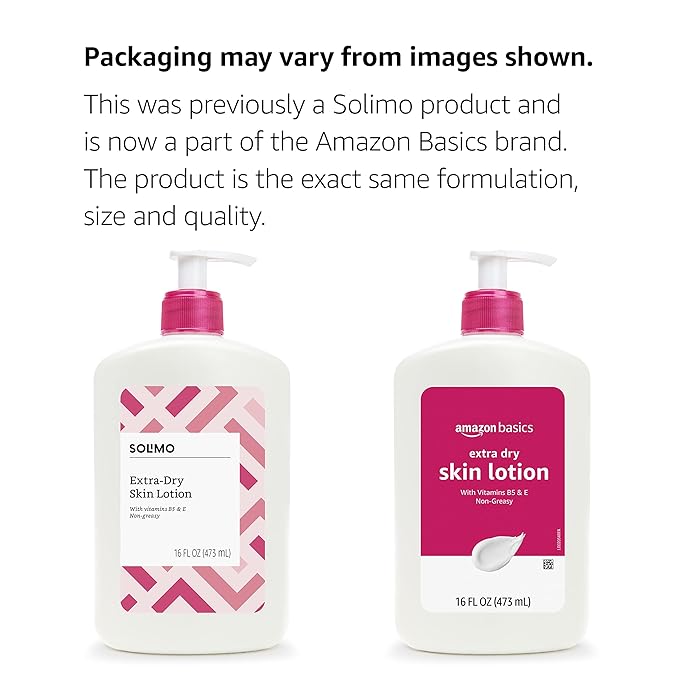 Amazon Basics Body Lotion for Extra-Dry Skin with Vitamins B5 & E, Clean Scent, 16 fl oz, Pack of 3 (Previously Solimo)-Velvo Beauty