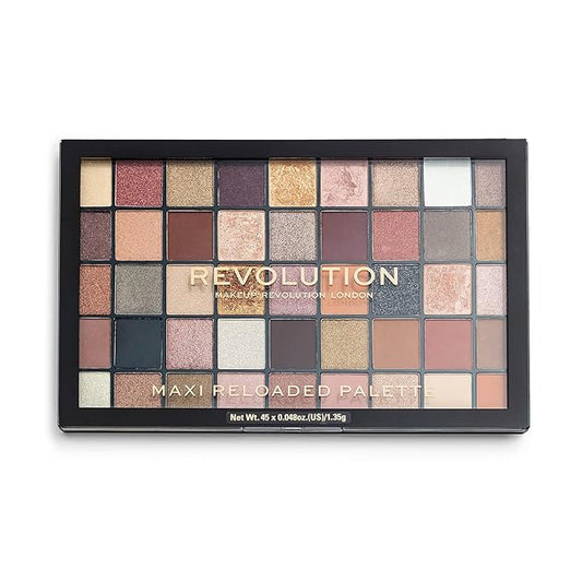 Makeup Revolution Maxi Reloaded Palette, Eyeshadow Palette, 45 Highly Pigmented Neutral Shades, Large It Up, 1.35g-Velvo Beauty
