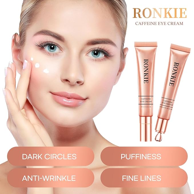 Eye Cream for Dark Circles and Puffiness: Caffeine - Retinol Cream- Anti Aging Wrinkles With Collagen Hyaluronic Acid Fine Lines Depuffer in 3-4 Weeks-15 mL-Velvo Beauty