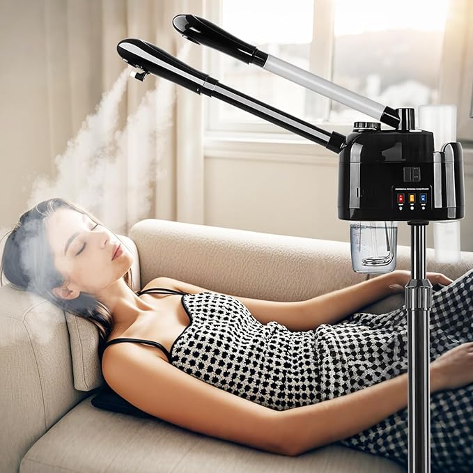 Hot and Cold Facial Steamer Professional Facial Steamer on Wheels for Esthetician Facial Deep Cleaning-Velvo Beauty