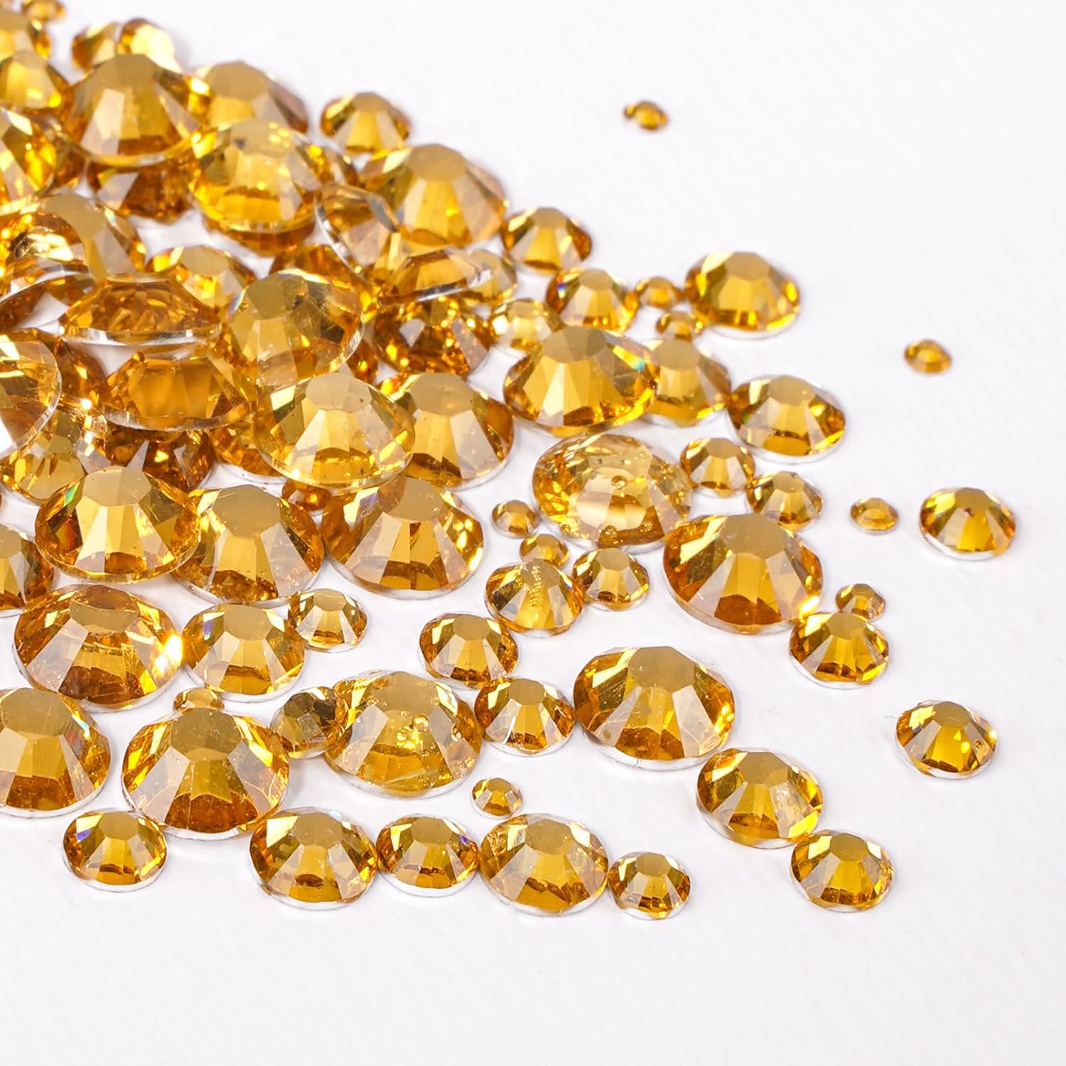 Canvalite 2784Pcs Gold Rhinestones Flatback Gems, Nail Rhinestones Nail Art Gems with Jewelry Glues, Pick Up Tweezers and Rhinestone Picker Dotting Pen, Nail Art Tools for Nails, Clothes, Face, Craft-Velvo Beauty