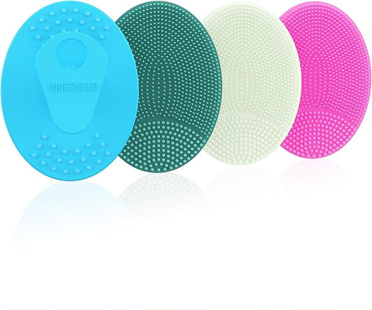 4 Pack INNERNEED Silicone Face Scrubber for Deep Cleansing and Exfoliation – Soft Facial Cleansing Brush, Gentle for All Skin Types, Blackhead Remover, Portable-Velvo Beauty