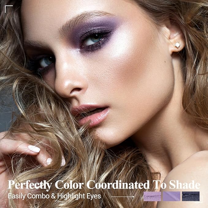 Purple Eyeshadow Stick Makeup 6PCS Set, Metallic Shimmer Matte Cream Eye Shadow Palette Eyeliner Brightener Pencil Crayon - LAVENDER-Velvo Beauty