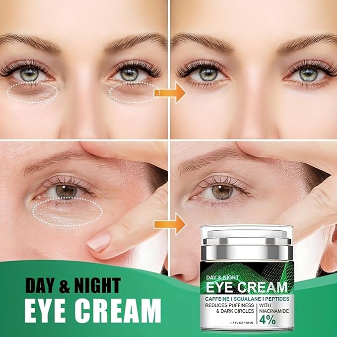Caffeine Eye Cream for Puffiness and Bags Under Eyes Daily Anti-Wrinkle Cream Collagen Eye Cream Day and Night Peptide Eye Cream Reduce The Look Of Aging Line Smoothing Skin Care 1.7 FL OZ,1 Pack-Velvo Beauty