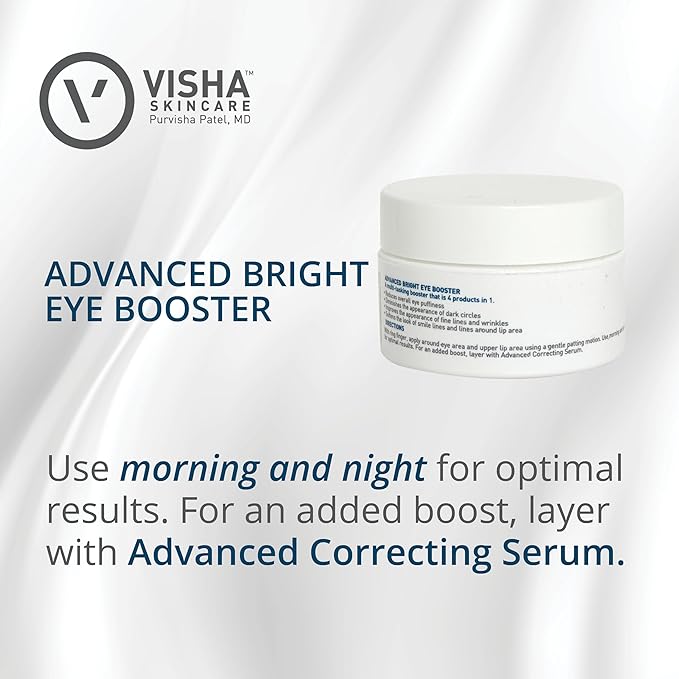 Skincare Advanced Bright Eye Booster 4 in 1 Cream, Under Eye Cream for Dark Circles and Puffiness, Decreases Wrinkles and Lines Around Eyes and Lips, Reduces Overall Eye Puffiness 0.5oz-Velvo Beauty