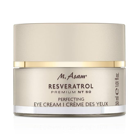 M. Asam Resveratrol Premium NT50 Perfecting Eye Cream – Anti-aging under eye cream with resveratrol & hyaluronic acid to smooth wrinkles & fine lines, vegan formula, 1.01 Fl Oz-Velvo Beauty