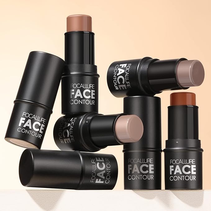 FOCALLURE Cream Contour Stick, Matte Bronzer Stick, Professional Face Shaping & Contouring Stick Makeup, Easy to Apply with Buildable Coverage, Long Lasting & Sweatproof, HAZEL WOOD-Velvo Beauty