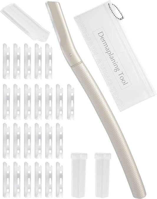 Dermaplane Razor for Face Professional, Facial Razors for Women&Men Face with 20 Blade Refills, Eyebrow Razor for Women and Men-Velvo Beauty