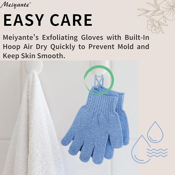 Exfoliating Glove - Body Scrub for Smooth and Soft Skin - Body Exfoliator for Ingrown Hair Dead Skin Remover and Itchy and Flaky Skin - Scrubber Shower Accessories 1 Pair Glove Mens Stocking Stuffer-Velvo Beauty