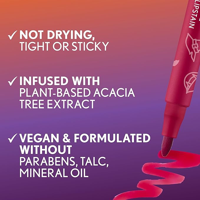 Covergirl Outlast, Fangtastic, Lipstain Halloween Limited Edition, Transfer-Proof, Non-Drying, Lightweight, Buildable, 0.05oz-Velvo Beauty
