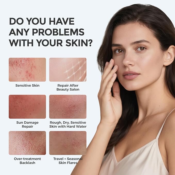 Intensive Repair Serum, 15%Hyaluronic Acid for Sensitive Skin Anti Aging Ultra Hydrating Serum for Face Calming Barrier Repair Redness Relief with Ceramides Centella 30Vials Daily Travel Care-Velvo Beauty