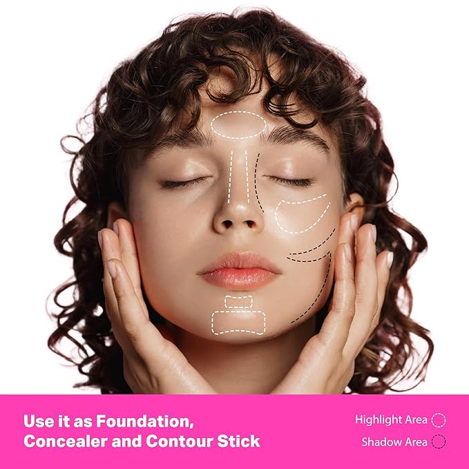 Ruby Kisses Natural Full Coverage 3-In-1 Stick Foundation. Easy to Apply, Hydrating, Lightweight, Long Lasting, Concealer and Contour Stick for Face Makeup (Cognac)-Velvo Beauty