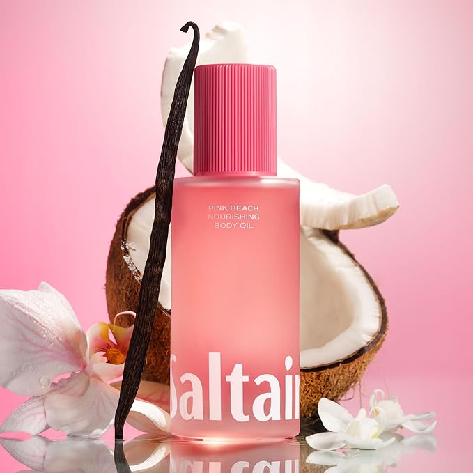Saltair Body Oil. Luxurious Pink Beach After Shower and Bath Oil Moisturizer for Women. Botanical, Non-Greasy, and Well-Absorbing Lotion for Hydrating Dry Skin. 4oz Pump Bottle-Velvo Beauty
