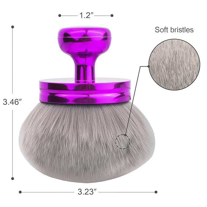 Self Tanner Brushes- Extra Large Body Kabuki Brush & Tanning Mitt, 2 Pcs, Big Body Makeup Brush for Legs, Face, Soft Self Tanning Glove Applicator for Fake Tan, Foundation, Lotion, Makeup (Purple)-Velvo Beauty
