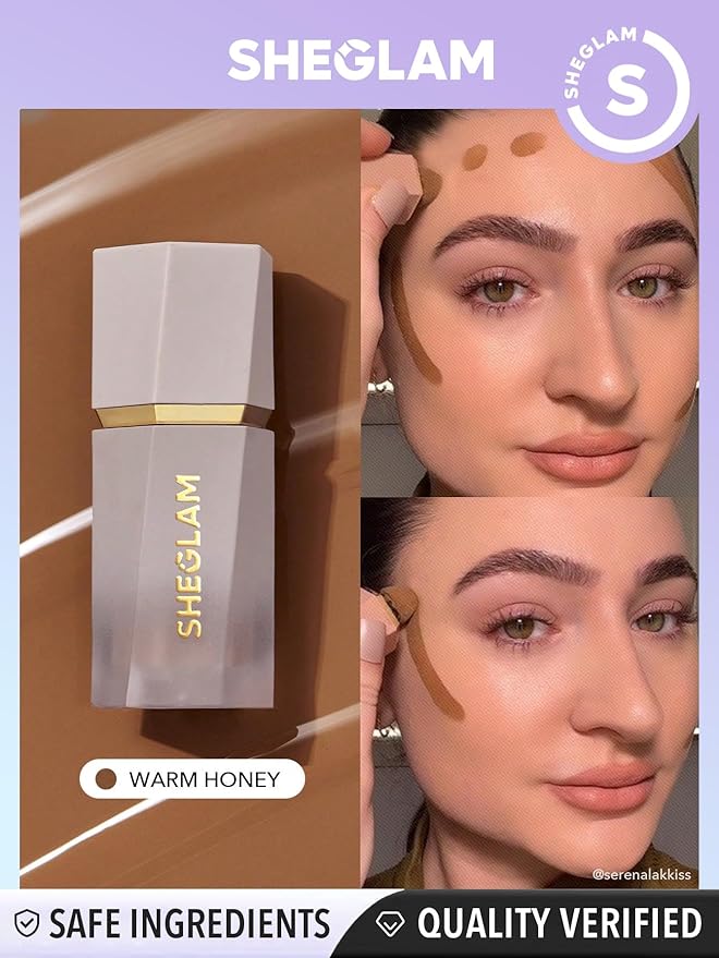 SHEGLAM Sun Sculpt Cool Toned Liquid Contour Stick Long Lasting Cream Bronzer Makeup - Warm Honey-Velvo Beauty