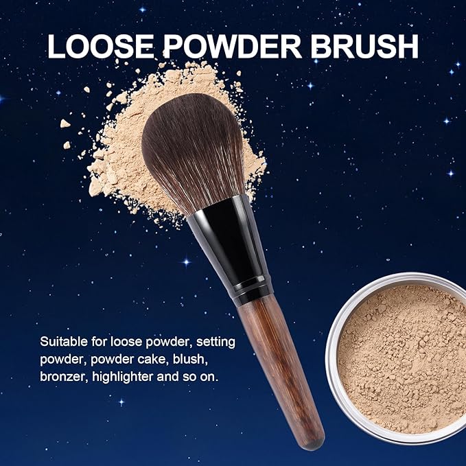 Large Bamboo Mineral Powder Brush, Fluffy Foundation Makeup Brush Kabuki Brushes with Soft Synthetic Bristles for Loose & Pressed Powder, Liquid, Cream, Buffing, Blending, Vegan & Cruelty-Free Tool-Velvo Beauty