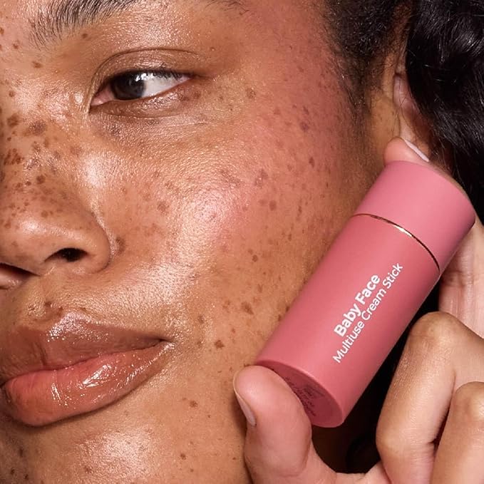 MCoBeauty Baby Face Multi-Use Cream Stick, Lou Lou Deeper Rose Tone Shade, Silky Smooth, Buildable Blush for Eyes, Lips & Cheeks, Vegan, Cruelty Free Cosmetics-Velvo Beauty