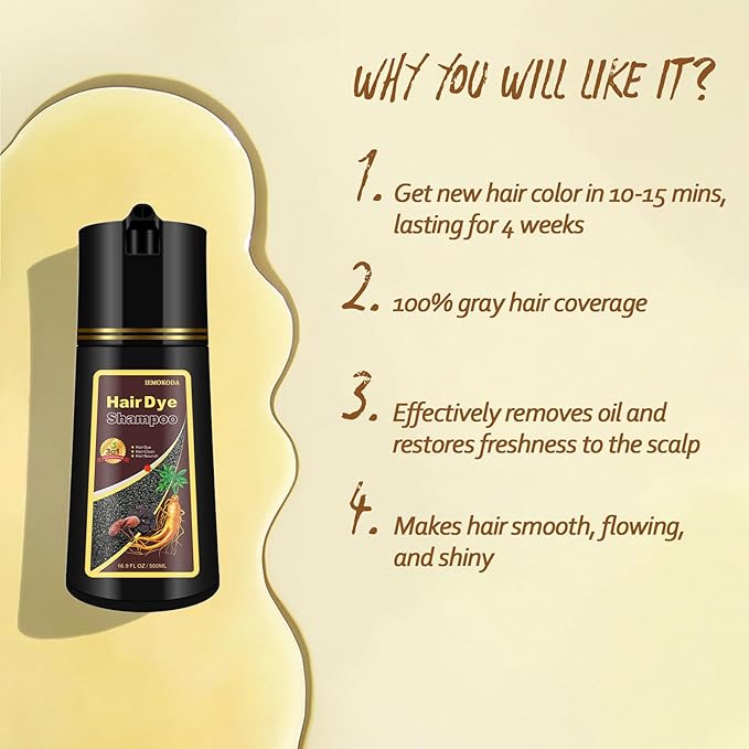 Light Brown Hair Dye, Hair Dye Shampoo for Men and Women, Hair Color Shampoo For Home Use, Shampoo Para Canas, Hair Dye Shampoo 3 in 1, 16.9 Fl Oz (Light Brown)-Velvo Beauty