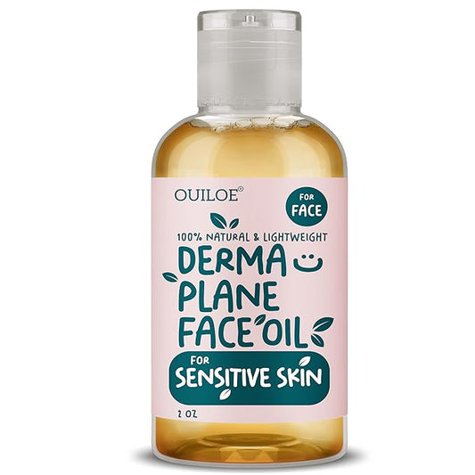 Dermaplane Oil for Women with Sensitive Skin - Face Shaving Oil - Non Comedogenic, Fragrance Free, Natural & Lightweight - Use with Dermaplane Razor for Women Face, 2oz by Ouiloe-Velvo Beauty