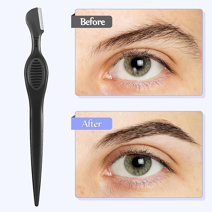 Mudder 21 Pcs Eyebrow Razor Eyebrow Shaver Facial Razor Multipurpose Face Trimmers with Precision Cover for Women Makeup Care Tools(Black)-Velvo Beauty