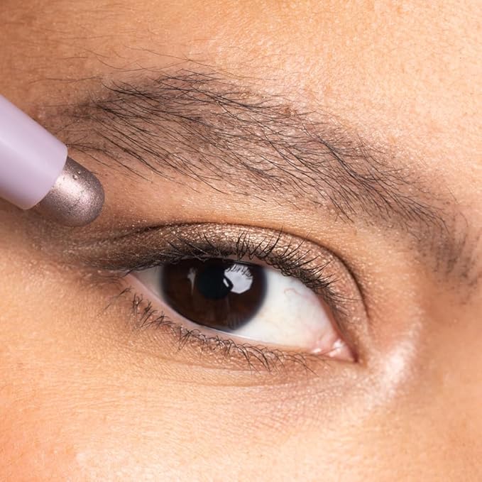 Palladio Waterproof Eyeshadow Stick with Blending Sponge, Long Lasting & Effortless Application, Smudge Free & Crease Proof Formula, Matte & Shimmer Shades, Buildable Eye Shadow (Silver Mauve Shimmer)-Velvo Beauty