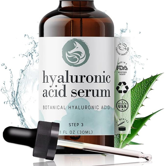 Hyaluronic Acid Face Serum - Hydrating Anti Wrinkle Anti Aging Facial Serum - With Vitamin C and E, Green Tea, Jojoba Oil - Natural and Organic - 1 Oz by Foxbrim Naturals-Velvo Beauty