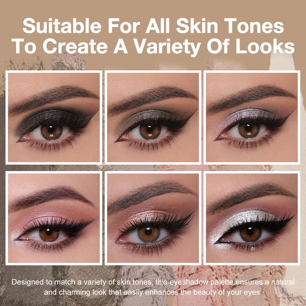 Kaely 6 Color Mini Nude Eyeshadow Palette Makeup, Highly Pigmented Eye Shadow Palette Waterproof, Natural Glitter Shimmer Eye Shadow Palette, paleta de sombras de ojos, Vegan & Cruelty-free, 03-Velvo Beauty