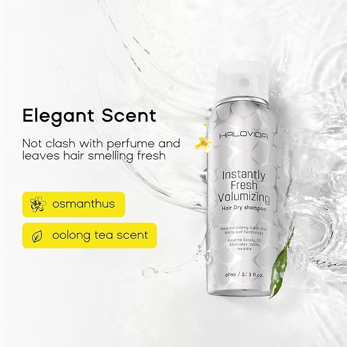 Dry Shampoo for Women, Travel Size Dry Shampoo Spray for Dark Hair Leaves No White Residue, Absorb Oils, Volumizing & Refresh Hair for 72 Hours, 2.03 Fl Oz-Velvo Beauty
