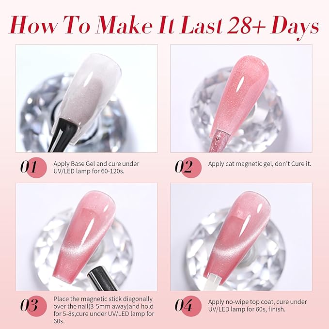 Born Pretty Gel Nail Polish Pink Nude Series,Jelly Transparent,Cat Magnetic Eye,Shimmer Glitter Holographic Pink Nude Gel Polish Kit for Salon Manicure and Nail Art DIY at Home 6Colors-Velvo Beauty