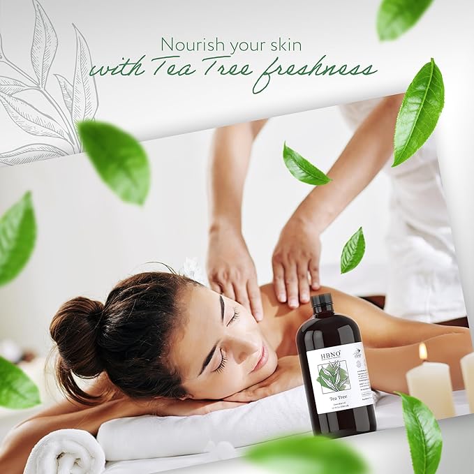 HBNO Tea Tree Oil - Huge 32 oz (950ml) Large Size - Ideal for Diffusers, Cleaning Agents, Deodorizers, and Flavoring Agents.-Velvo Beauty