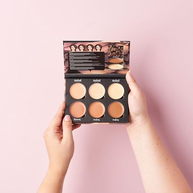 W7 Lift & Sculpt Cream Contour Kit - Concealing, Highlighting & Contouring Makeup Palette - Step-by-Step Instructions Included-Velvo Beauty