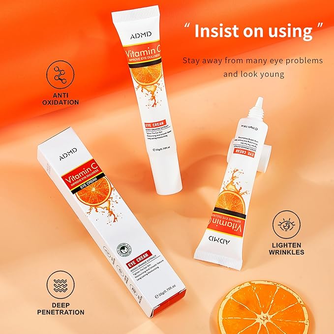 Eye Cream Vitamin C Eye Care Anti-Aging Against Wrinkles and Dark Circles Effective Anti-Aging Moisturizes Reduces Puffiness Dark Circles-Velvo Beauty