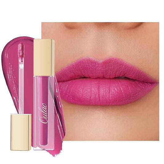 Oulac Matte Liquid Pink Lipstick for Women, Long Lasting Lipstick Waterproof Lip Stain, No Transfer, Creamy High Pigmented Formula with Rose Oil, Vegan & Cruelty-Free, Rose Pink M10-Velvo Beauty