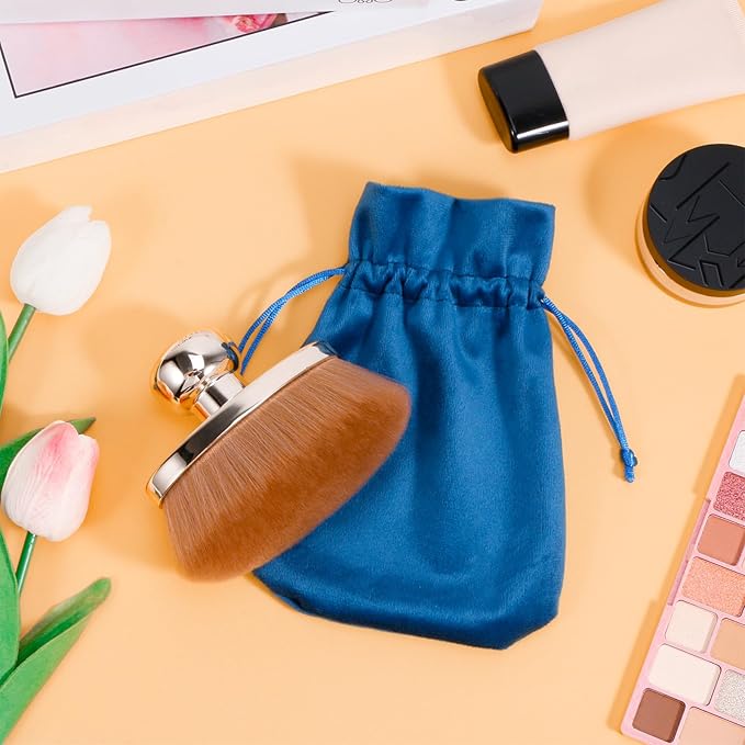 Extra Large Body Makeup Brush for Self Tanner – 115mm Wide Rose Gold Kabuki Body Brush for Bronzer Blend & Blur, Vegan Fiber Self Tanning Brush for Legs & Body with Drawstring Bag by Yoseng-Velvo Beauty