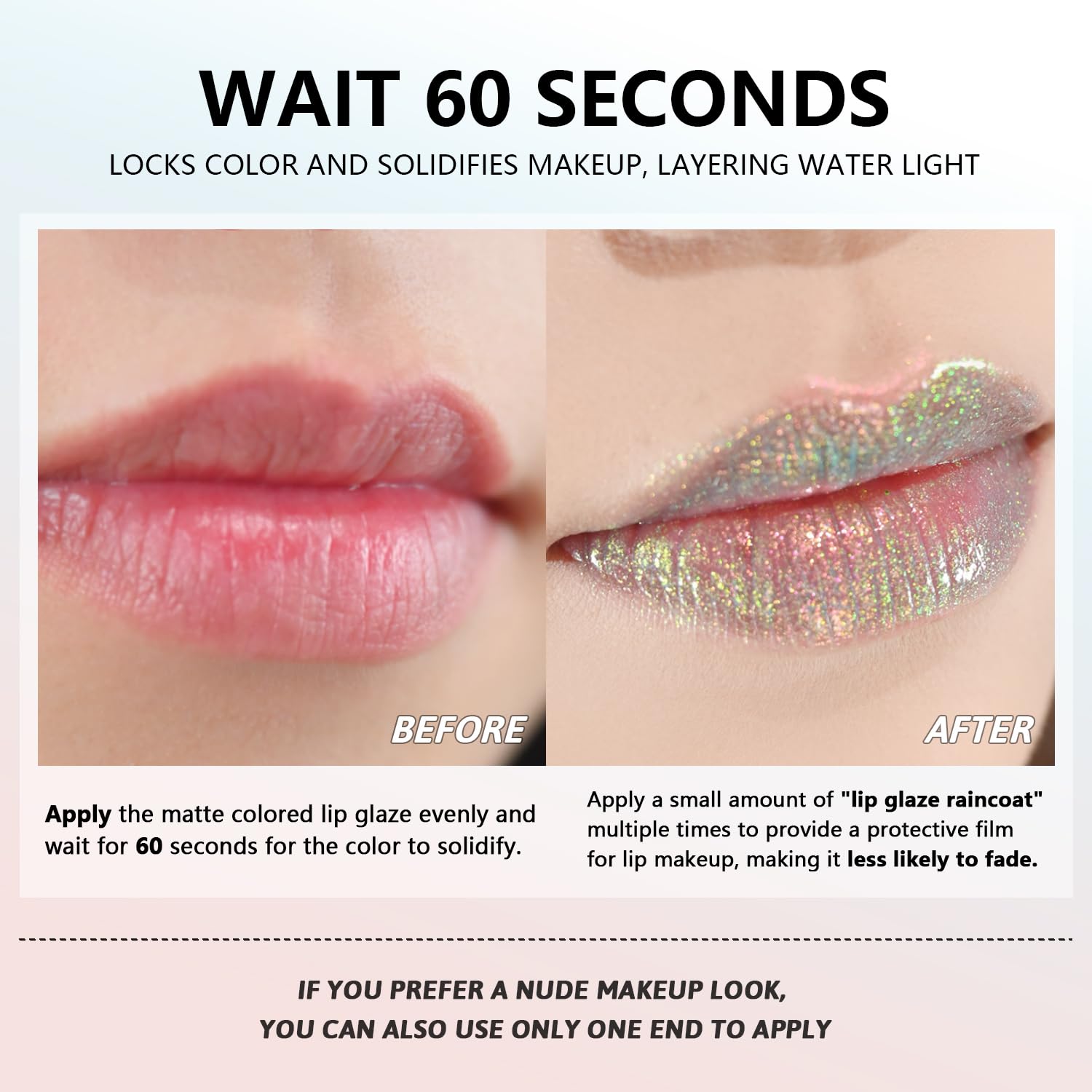 CHARMACY 2 In 1 Multichrome Moisturizing Lip Gloss, Double Head Liquid Lipstick, Mirror Waterproof Long Lasting No Fading Lip Balm, Hydrating Lip Plumper Waterlight Glossy Makeup #006-Velvo Beauty