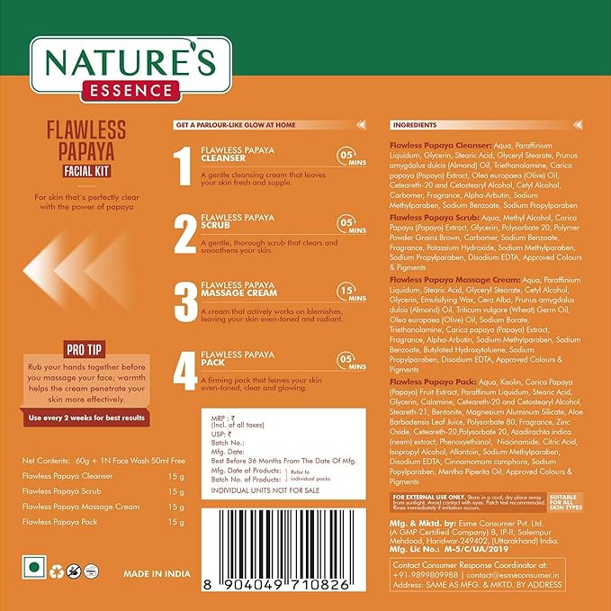 Nature's Essence Flawless Papaya Facial Kit-Velvo Beauty